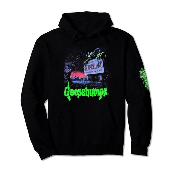 Goosebumps Welcome To Horrorland Hoodie Adult SZ S Black Sweater RL Stine - Picture 1 of 3